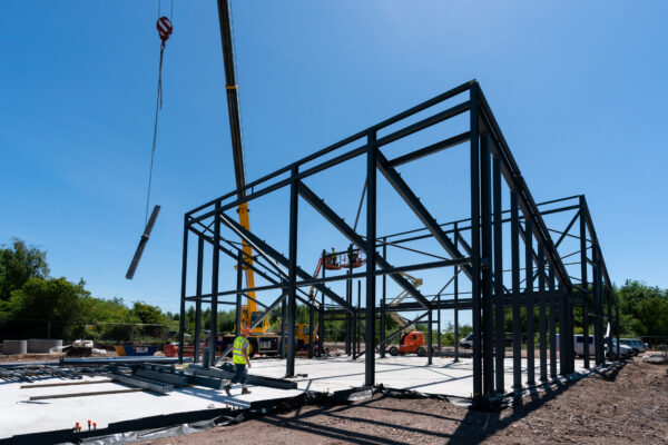 Horizon Cremation's Cannock Crematorium under construction. Cannock Chase, Staffordshire.