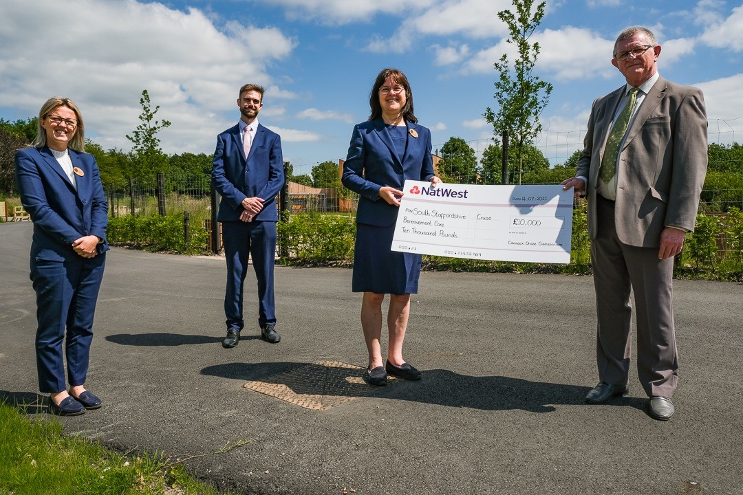 Cannock Chase Crematorium £10,000 donation to South Staffordshire Cruse Bereavement Care